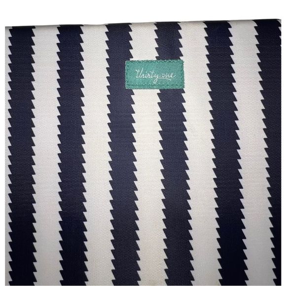 Thirty One Fold it Up Organizer Navy Wave Paper Notebook Holder Stationery - Picture 8 of 9